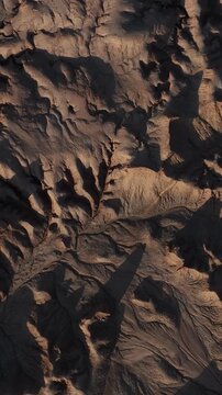 Atacama Desert, Chile. San Pedro de Atacama, Valle de la Luna. Aerial view by drone. Vertical video