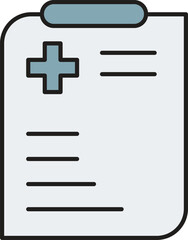 Obraz premium Simple medical document icon with plus sign