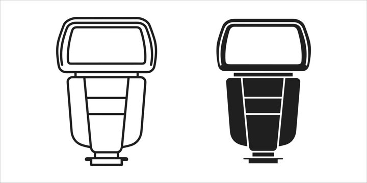 Black and white camera flash units side by side comparison