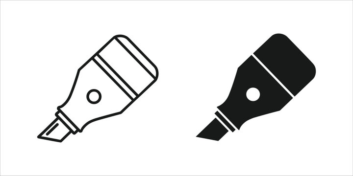 Black and white silhouette of fountain pen nibs black pen nib