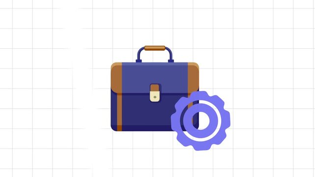 A 2d business icon set featuring a rendered folder, briefcase, and luggage portfolio suitcase for web design
