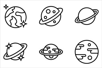 Fototapeta premium Planet Icon Set on white background