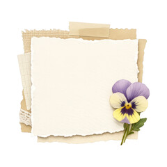 Fototapeta premium PNG Vintage floral paper collage