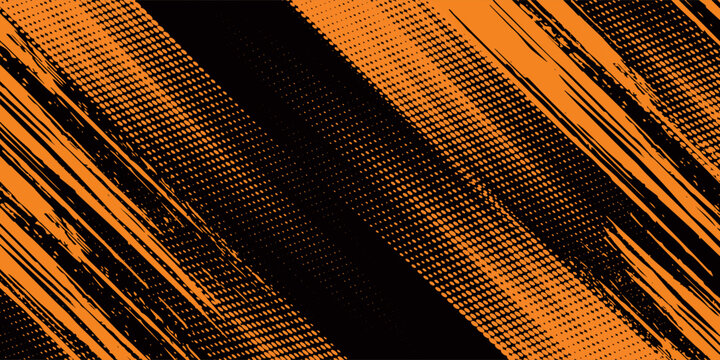 orange black brush Car sticker wrap pattern banner abstract sporty lines black orange color combination grunge brush modern pattern racing motorsport design.vector illustration. eps 10