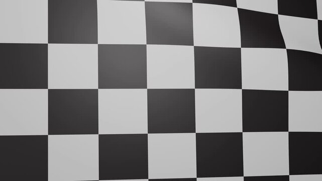 Waving checkered flag on green screen. Finish flag for racing events waving in wind.	