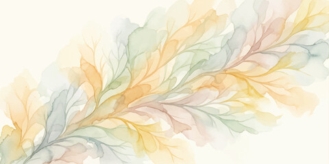 Colorful abstract feather and floral background with nature pattern and decorative spring summer design illustration for wallpaper and greeting card decoration © MAHIN