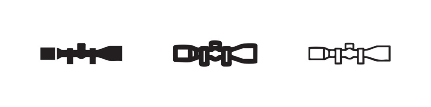 Rifle scope or optical sight icon set