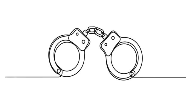 Handcuffs, single line drawing