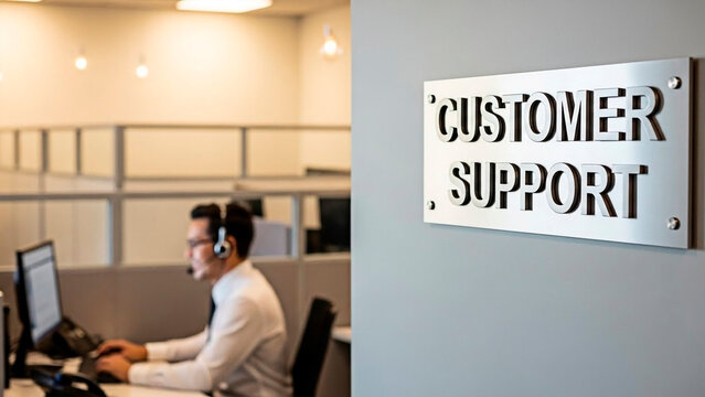 Customer support call center for the concept of service and communication.