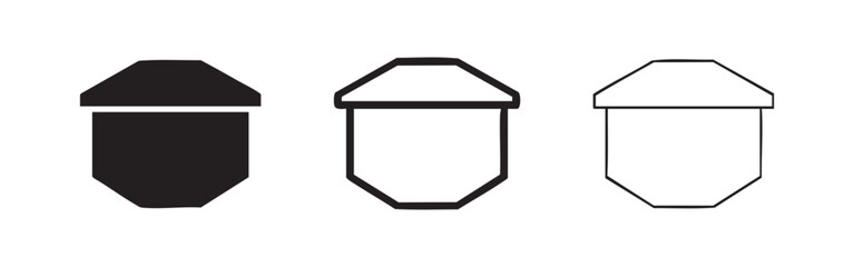 Three acorn icons: solid black, outlined with thick lines, and outlined with thin lines. © liubomir118809