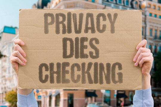 "Privacy Dies Checking" Accounts now require identity proof. LOGIN. VERIFY. TRACKING. DIGITAL. ACCESS.