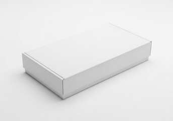Naklejka premium Minimalist modern metallic rectangular box with angled edges isolated on white background