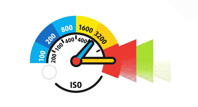 ISO sensitivity meter gauge for camera settings isolated on white background vector