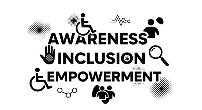 Awareness, Inclusion, and Empowerment Concept Design with Inclusive Icons