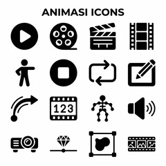 Obraz premium Set of 16 Professional Animation and Video Production Icons