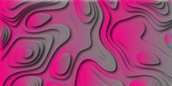 Abstract colorful gradient papercut pattern background design .3d wave paper texture vector illustration .seamless fabric waves lines backdrop. Abstract lines background. Contour maps.