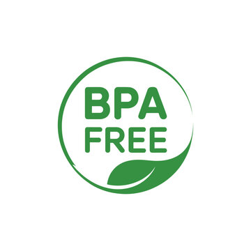 Bpa free label icon with leaf green vector illustration