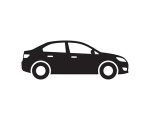 Fototapeta premium Black car silhouette side view