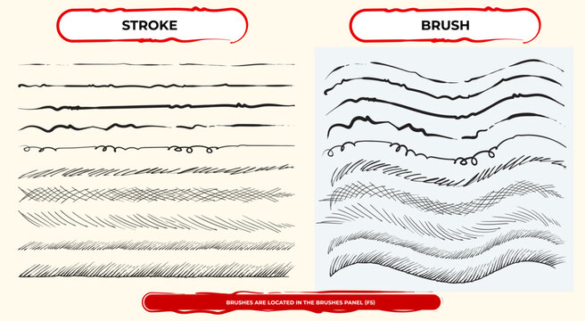 Artistic Hand Drawn Vector Brushes Featuring Ink, Pen and Calligraphy Style Effects for Illustrator