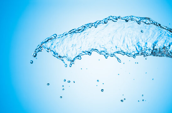 Splashes of clear drinking water.