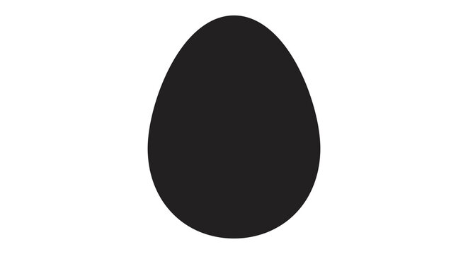 Black egg shape silhouette on a white background