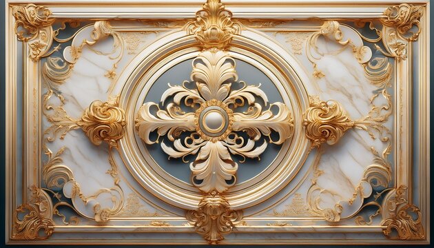 lavish antique baroque barocco ornate marble ceiling frame non linear reformation design elaborate ceiling with intricate accents depicting classic elegance and architectural beauty