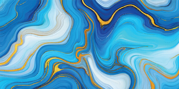 A fluid 3d illustration of a blue abstract background featuring seamless wavy patterns and artistic liquid swirls that mimic the flowing motion of sea water