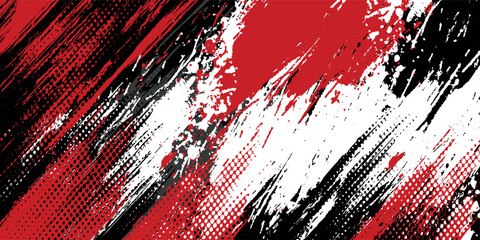 Gaming esport background striking stripes electric banner vector illustration design red black grunge brush wing comic pattern modern abstract concept livery stripes decal paint splash splatter.eps 10 © Samsul