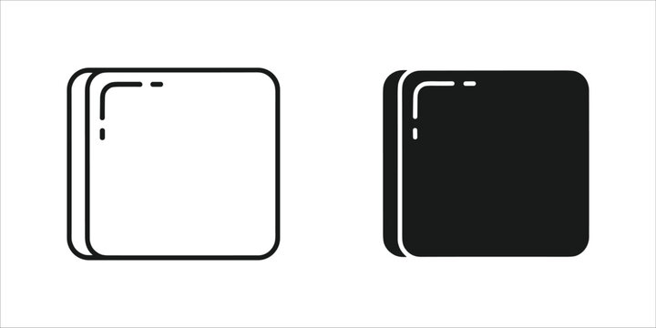 Black and white squares with rounded corners and notch