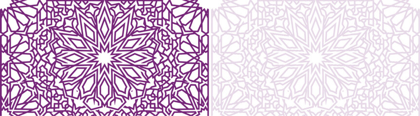 Purple Mandala Geometric Pattern Laser Cut Design on White Background © Rayhan K.