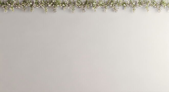 Close-up of light beige textured wall with subtle floral pattern in soft natural light