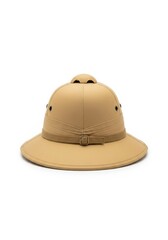 Fototapeta premium Classic Tan Pith Helmet Safari Hat for Adventure and Exploration Isolated on White Background