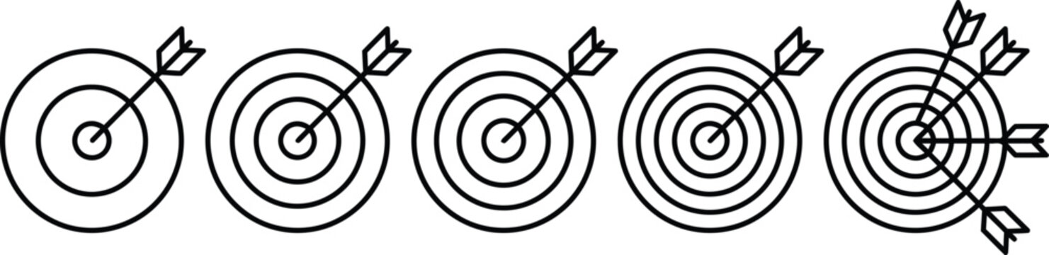 Bullseye targets with arrows for precision and accuracy