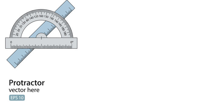 A professional plastic protractor tool used for measuring angles and drawing geometric shapes.