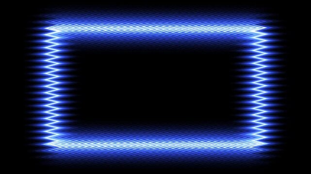 Abstract glowing blue zigzag tunnel with light trails video