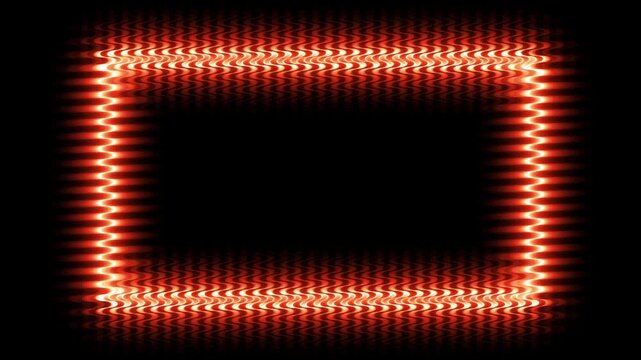 Red light waves forming a rectangular pattern on a black background