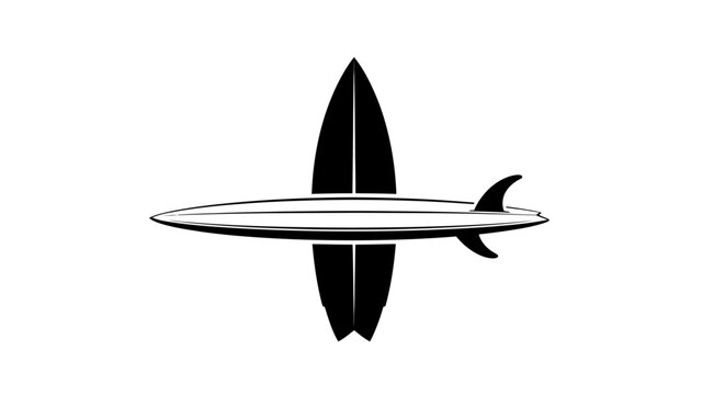 Surfboard with fin on white background.