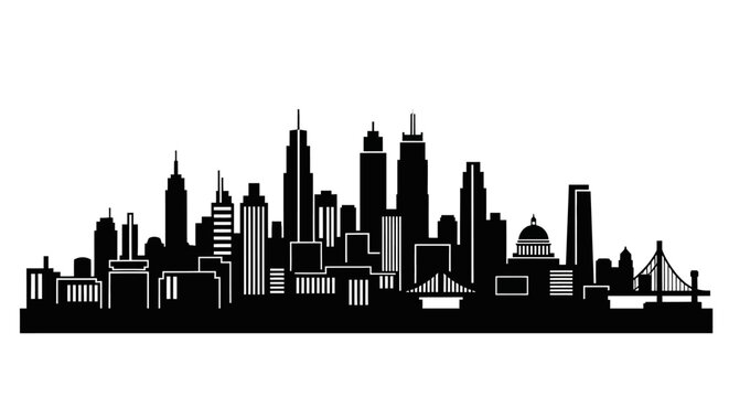 Chicago City Skyline Urban Landscape.
