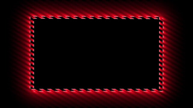 Red glowing frame with black center on dark background a frame