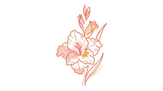 Exquisite pink ranunculus bloom in a watercolor vector format with modifiable outlines. Minimalist floral icon featuring adjustable stroke weight for creative graphic and web applications.