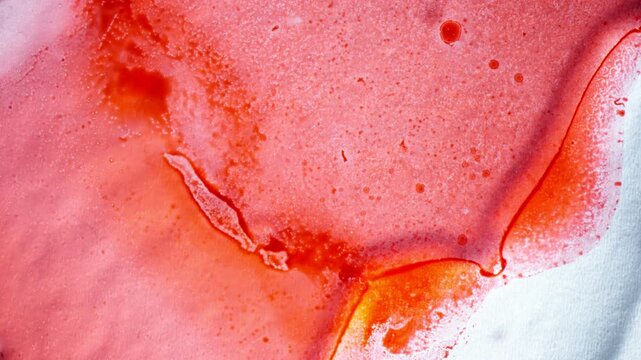 Red Fluid Art Ink Explosion on White Surface