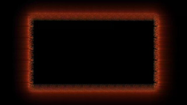 Red glowing rectangle frame on black background