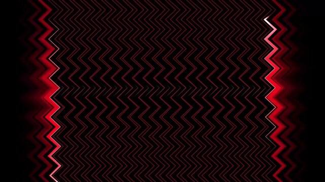 Red zigzag pattern on black background video featuring a repeating