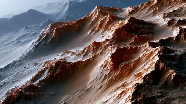 cinematic planet mars with dramatic cosmic atmosphere and detailed surface