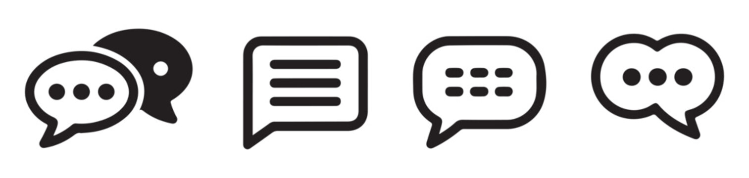 Messaging interface vector icons with speech bubbles and communication elements for modern software.