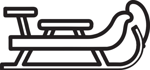 Minimalist black and white line art illustration of a snowmobile for winter adventure and outdoor recreational sports isolated on a white background snowmobile transportation minimalist © MSTESIRON