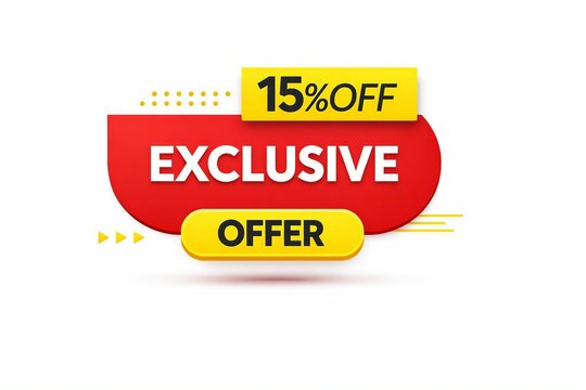 Exclusive sale offer with fifteen percent discount banner