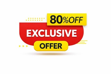 Obraz premium Exclusive 80 percent off sale banner with vibrant colors