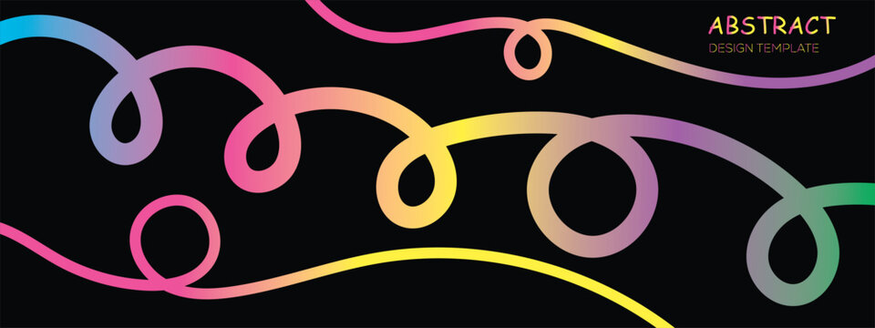 Rainbow wave line set. Color Gradient Abstract Line Shape. vector illustrator eps10.