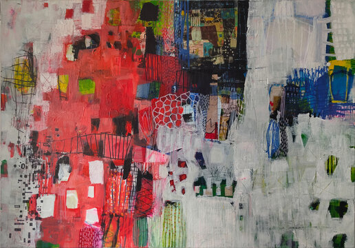 Dynamic Abstract Acrylic Painting Vibration Movement Texture Fine Art Background